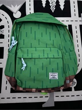 Minecraft Green Backpack School Bag Kids Boys Girls 30L Travel Bookbag Rucksack